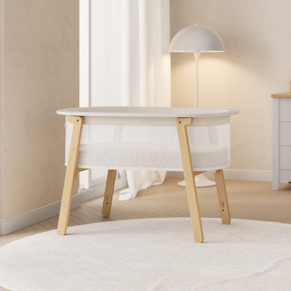 Boori Nest Easy-Store Compact Cot – White with Airflow Mattress