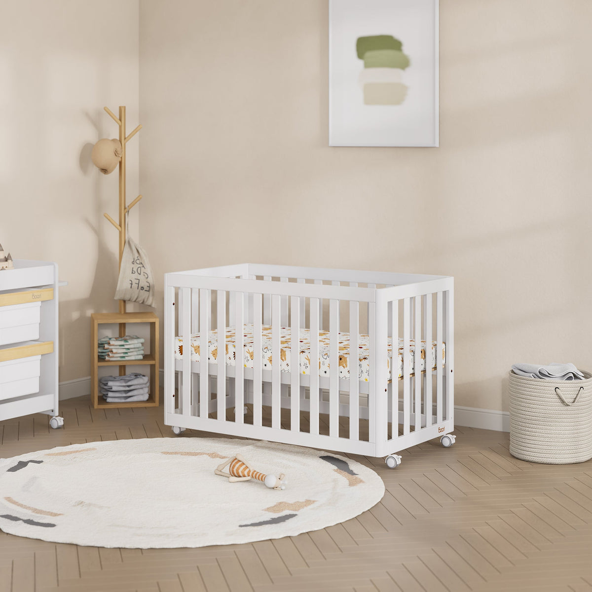 Boori Turin Compact Baby Cot – Barley White | Newborn to 3 Years