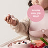 b.box Roll + Go Silicone Mealtime Mat with Spoon β Blush
