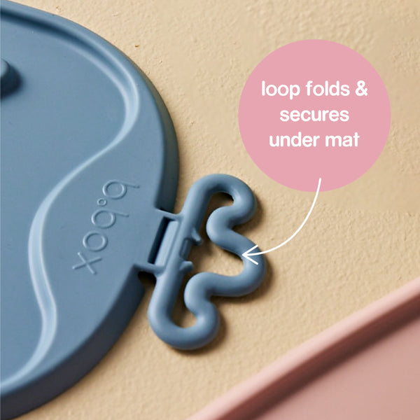 b.box Roll + Go Silicone Mealtime Mat with Spoon β Blush