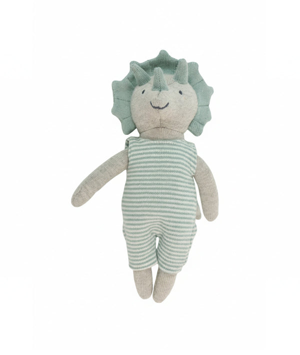 Pluchi Dino Play & Pamper Gift Bundle - (Set of 3 - Soft Toy, Cuddle Cloth & Ring Rattle)