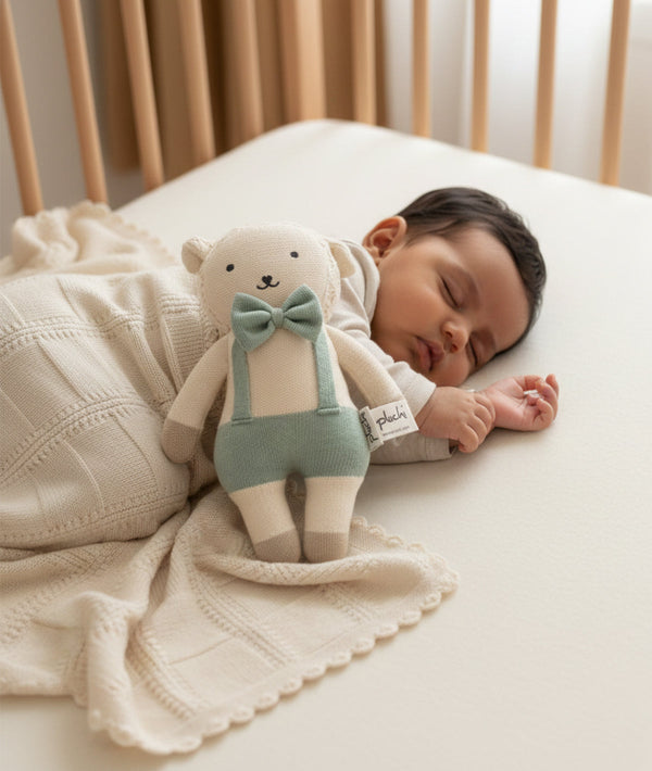 Pluchi Little Lamb Snuggle Blue Gift Set of 2 (Soft Toy and Blanket)