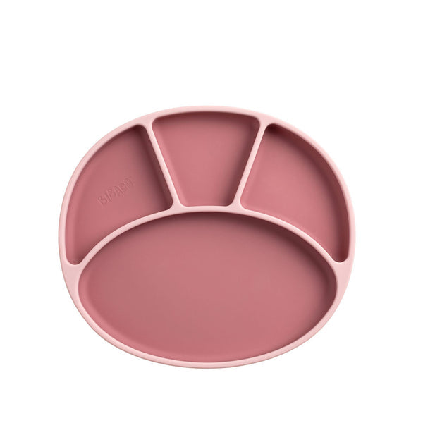 Bibado Silicone Suction Divider Plate – Blush | Baby Weaning Plate