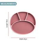 Bibado Silicone Suction Divider Plate – Blush | Baby Weaning Plate