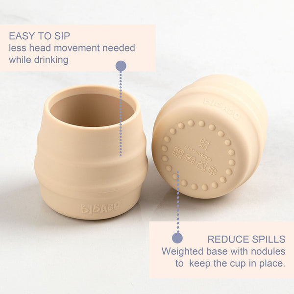 Bibado Sippit Silicone Open Training Cup – Fawn, Pack of 2 | 35 ml | 6 Months+