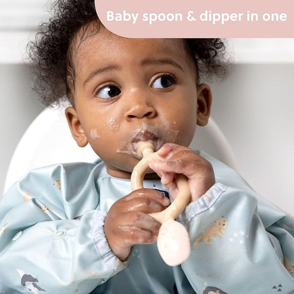 Bibado Dippit Multi stage Baby Weaning Spoon and Dipper Fawn - Pack of 2