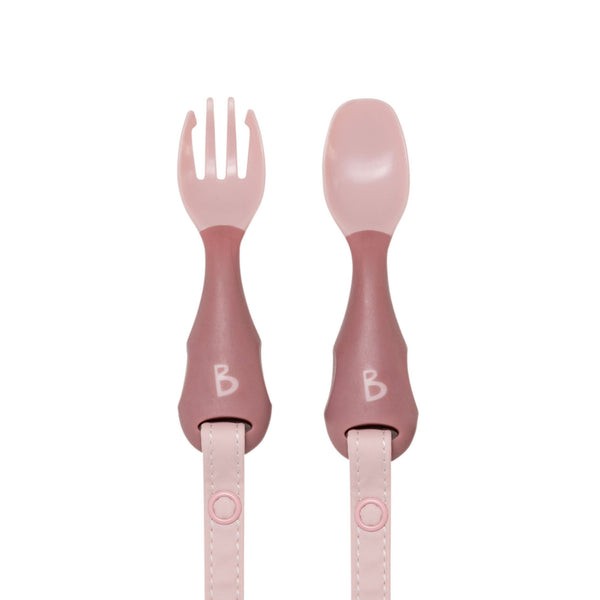 Bibado Handi Cutlery Attachable Weaning Spoon & Fork Set – Assorted | 6M+