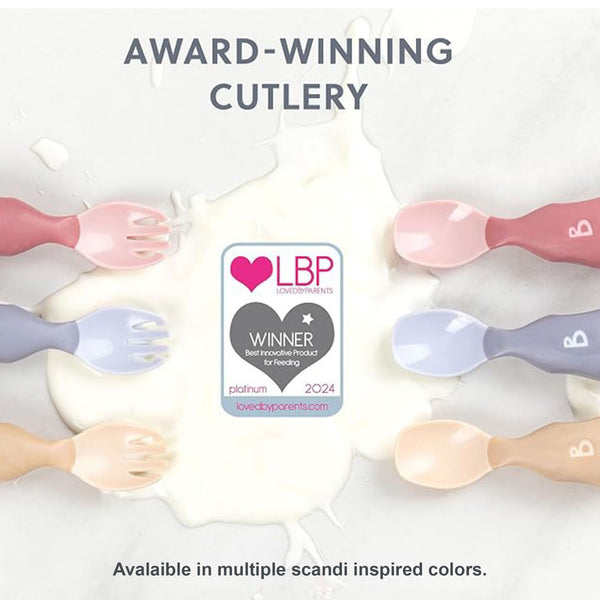 Bibado Handi Cutlery Attachable Weaning Spoon & Fork Set – Assorted | 6M+
