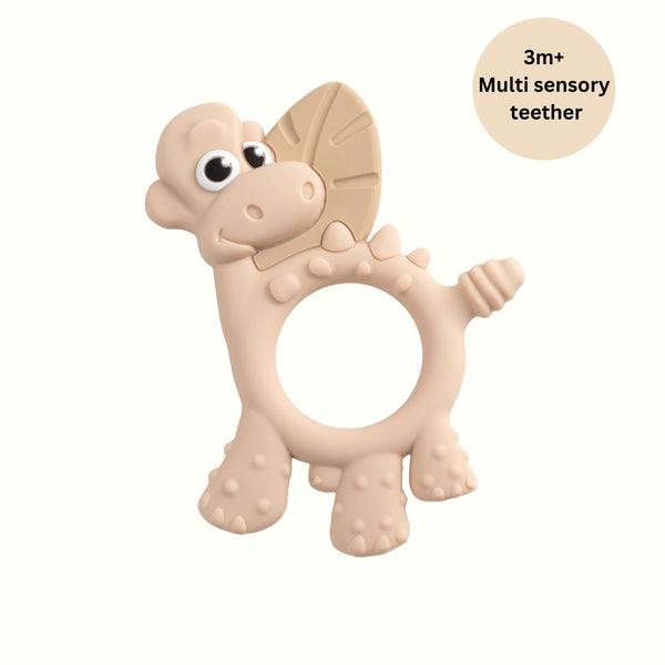 Bibado Dotty The Dinosaur Silicone Teether Fawn