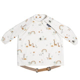 Bibado Long Sleeve Coverall Weaning Bib – Serengeti Spaghetti White | 6M–3Y