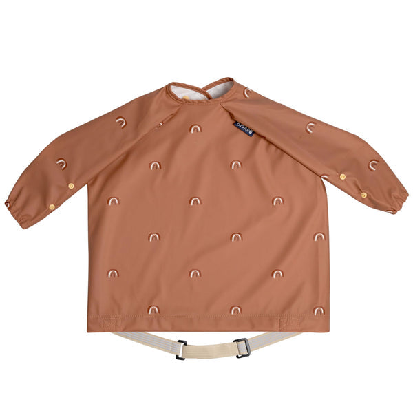 Bibado Long Sleeve Coverall Weaning Bib Chasing Rainbows Brown