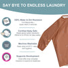Bibado Long Sleeve Coverall Weaning Bib Chasing Rainbows Brown