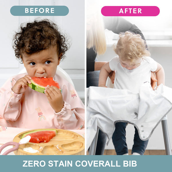 Bibado Long Sleeve Coverall Weaning Bib Peppa Pig Pink