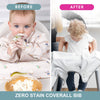 Bibado Long Sleeve Coverall Weaning Bib George Pig Beige