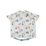 Bibado Short Sleeve Coverall Weaning Bib Little Loader 6–36 Months Grey