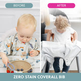 Bibado Short Sleeve Coverall Weaning Bib Little Loader 6–36 Months Grey