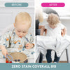 Bibado Short Sleeve Coverall Weaning Bib Little Loader 6–36 Months Grey