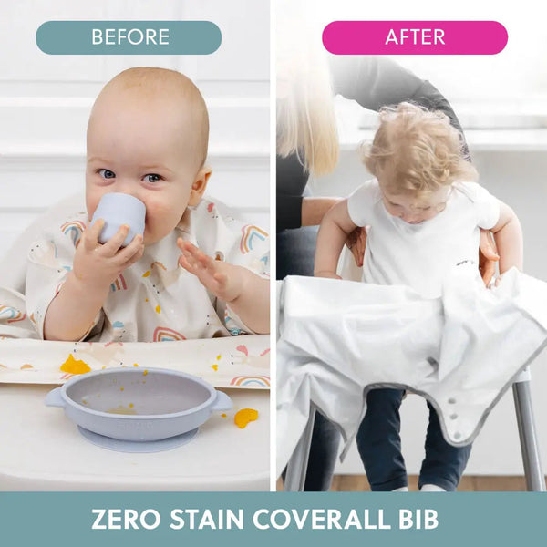 Bibado Short Sleeve Coverall Weaning Bib 6-36 Months Little Loader Grey