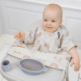Bibado Short Sleeve Coverall Weaning Bib 6-36 Months Little Loader Grey