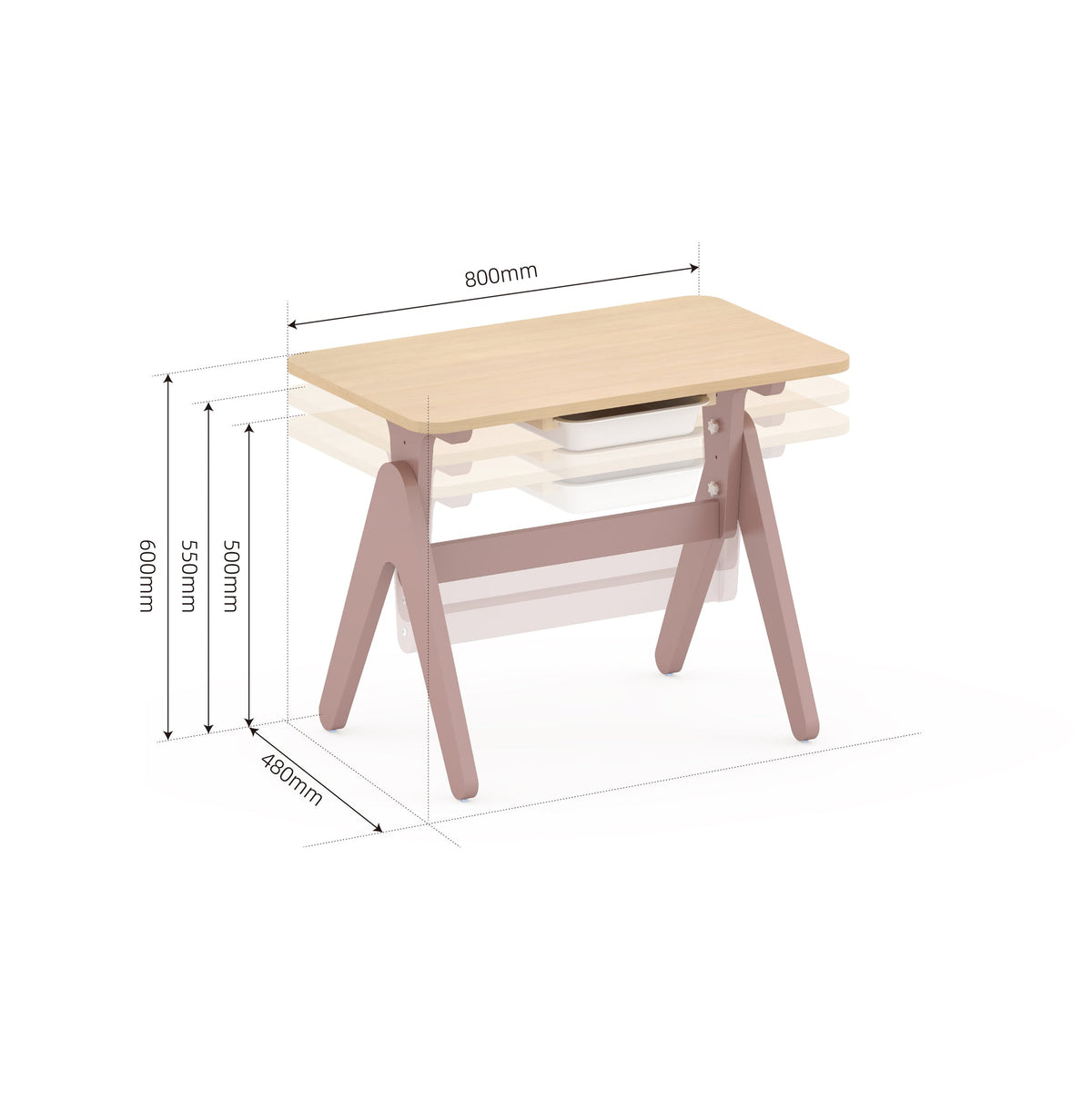 Boori Tidy Learning Table – Barley & Almond | Adjustable Kids Study Table 2–10 Years