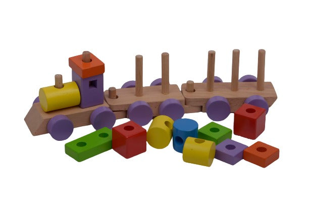 Hilife Train with Stackable Blocks 15 Pieces 3Y+ Multicolor