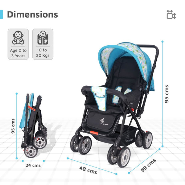 R For Rabbit Stroller Lollipop Lite Blue Abstract