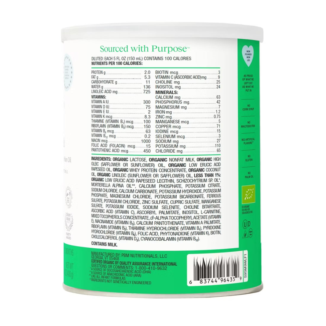 Bobbie Organic Infant Formula 0-12 Months 400g