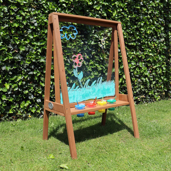 Backyard Discovery Eric Activity Wooden Easel – Dark Brown
