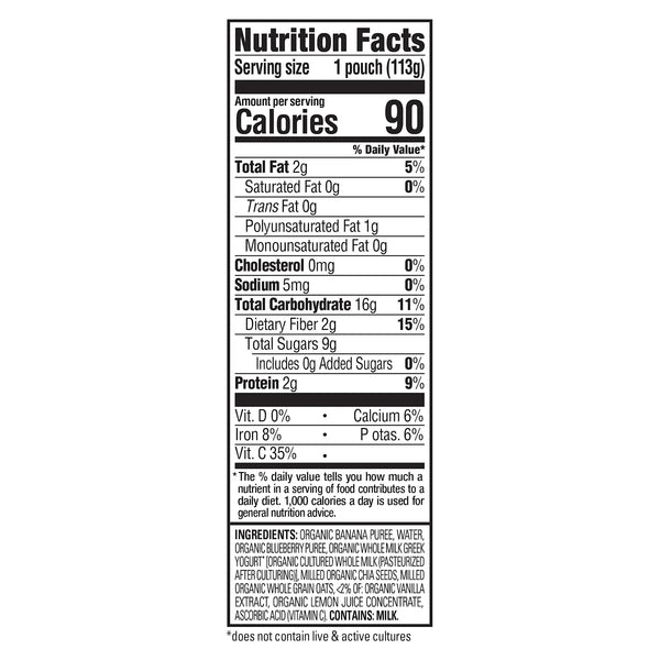 HappyTOT Organics Super Morning Banana,Blueberries,Yogurt oat & Chia