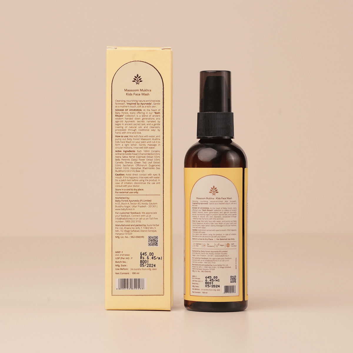 Baby Forest Maasoom Mukhra Ayurvedic Kids Face Wash – 100 ml
