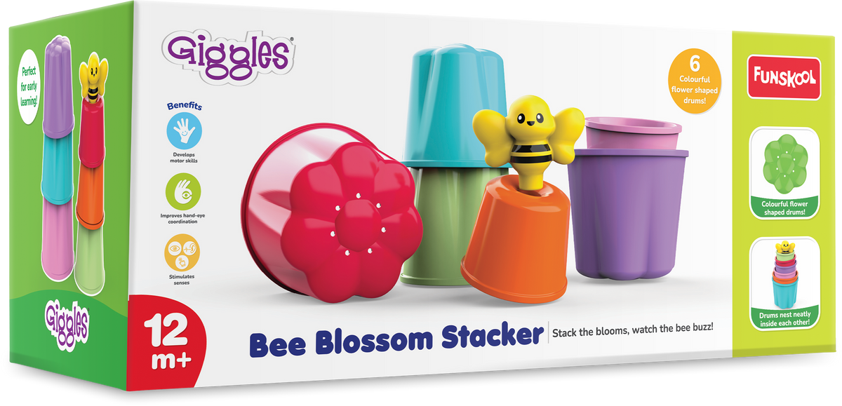 Giggles Bee Blossom Stacking Toyr 6-Piece – Multicolor