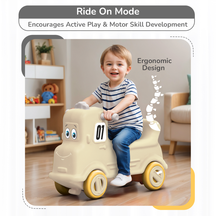 R For Rabbit Rock N Ride 3-in-1 Balance Board, Ride-On - Beige Grey
