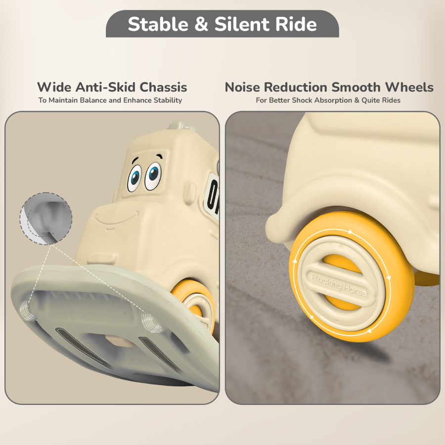 R For Rabbit Rock N Ride 3-in-1 Balance Board, Ride-On - Beige Grey