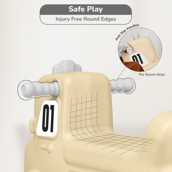 R For Rabbit Rock N Ride 3-in-1 Balance Board, Ride-On - Beige Grey