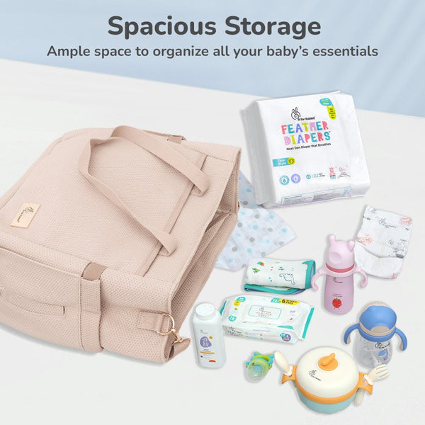 R for Rabbit Diaper Bag Caramello Tote Beige