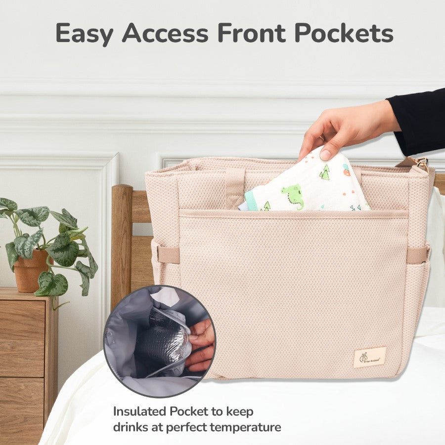 R for Rabbit Diaper Bag Caramello Tote Beige