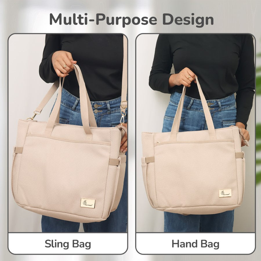 R for Rabbit Diaper Bag Caramello Tote Beige