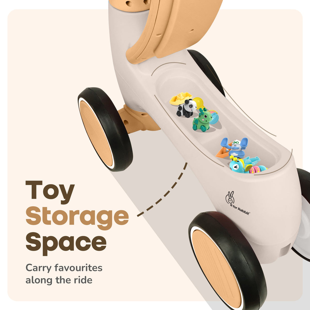 R For Rabbit Speedster Glider Baby Ride On Car - Beige