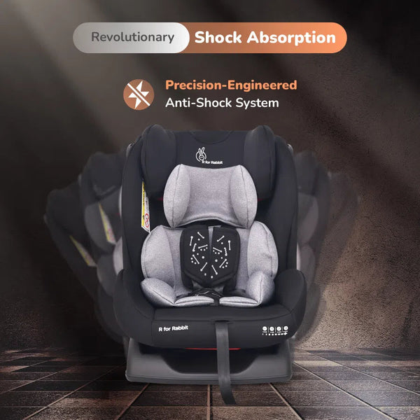 R for Rabbit Car Seat Jack N Jill - NXG Black Grey