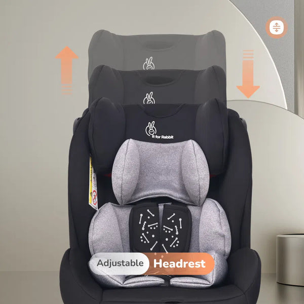 R for Rabbit Car Seat Jack N Jill - NXG Black Grey