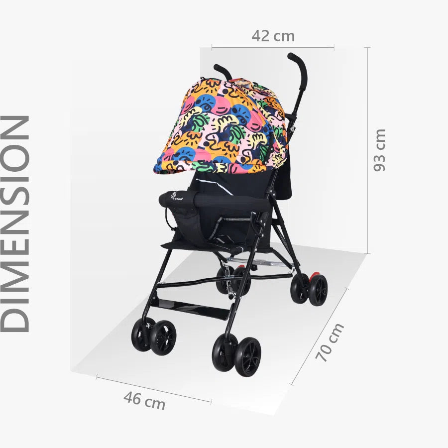 R for Rabbit Stroller Pixie Black Multi