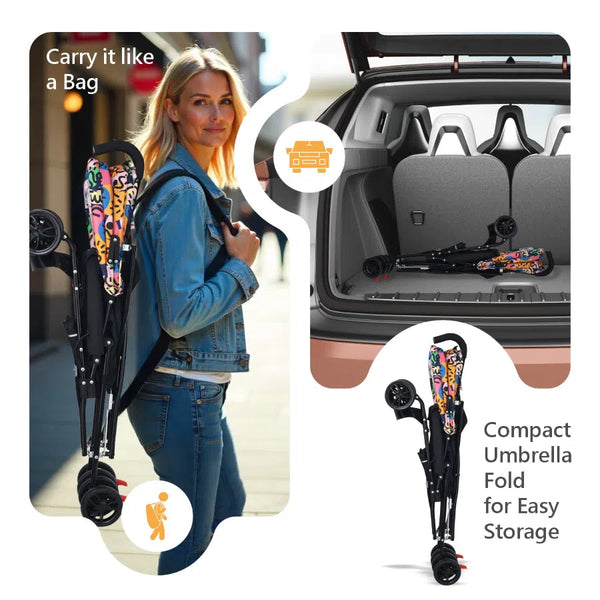 R for Rabbit Stroller Pixie Black Multi