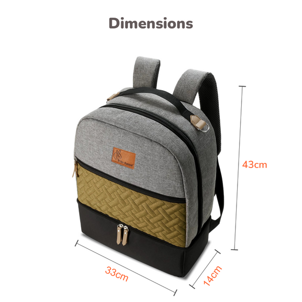 R For Rabbit Caramello Truffle Diaper Bag with Stroller Attachment - Black Mustard