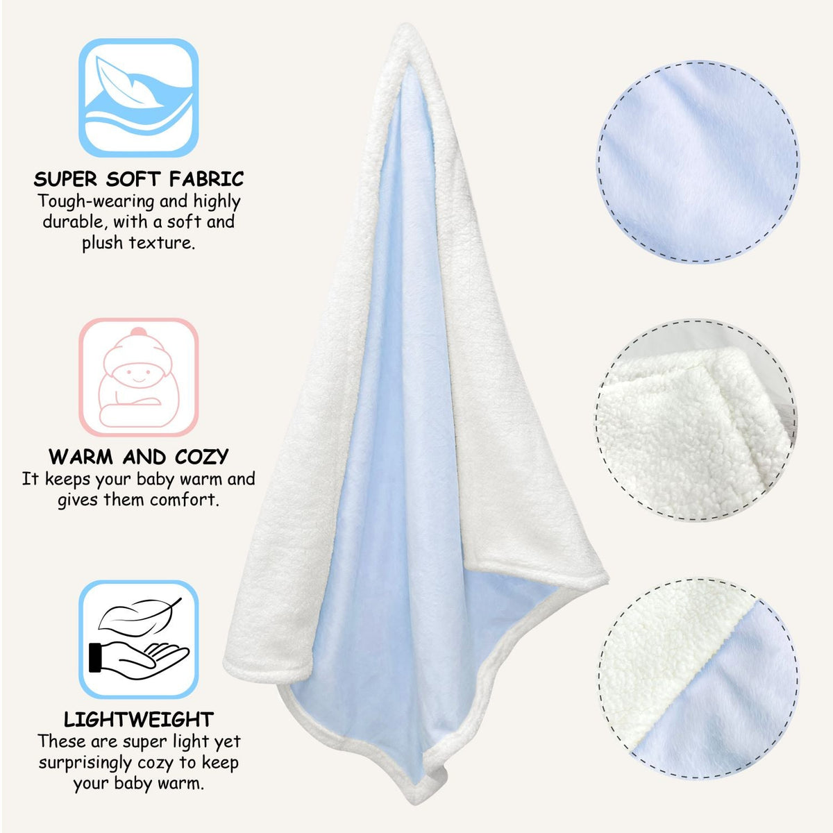 Abracadabra Chamois Baby Blanket – Blue