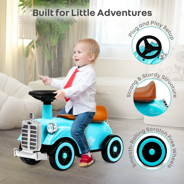 R For Rabbit Speedster Royal Ride On Car - Blue Brown