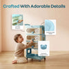R For Rabbit Kiddo Korner Bear Baby Storage Organizer with 3 Drawers, Open Storage, 360° Wheels & Detachable Basket