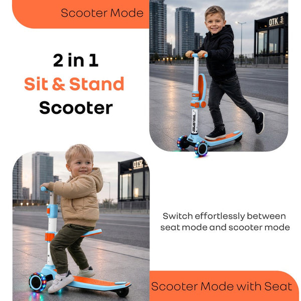 R for Rabbit Road Runner Stellar Duo 2-in-1 Kick Scooter One Size Blue Orange