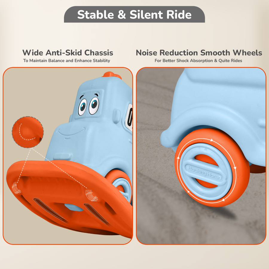 R For Rabbit Rock N Ride 3-in-1 Balance Board, Ride-On - Blue Orange