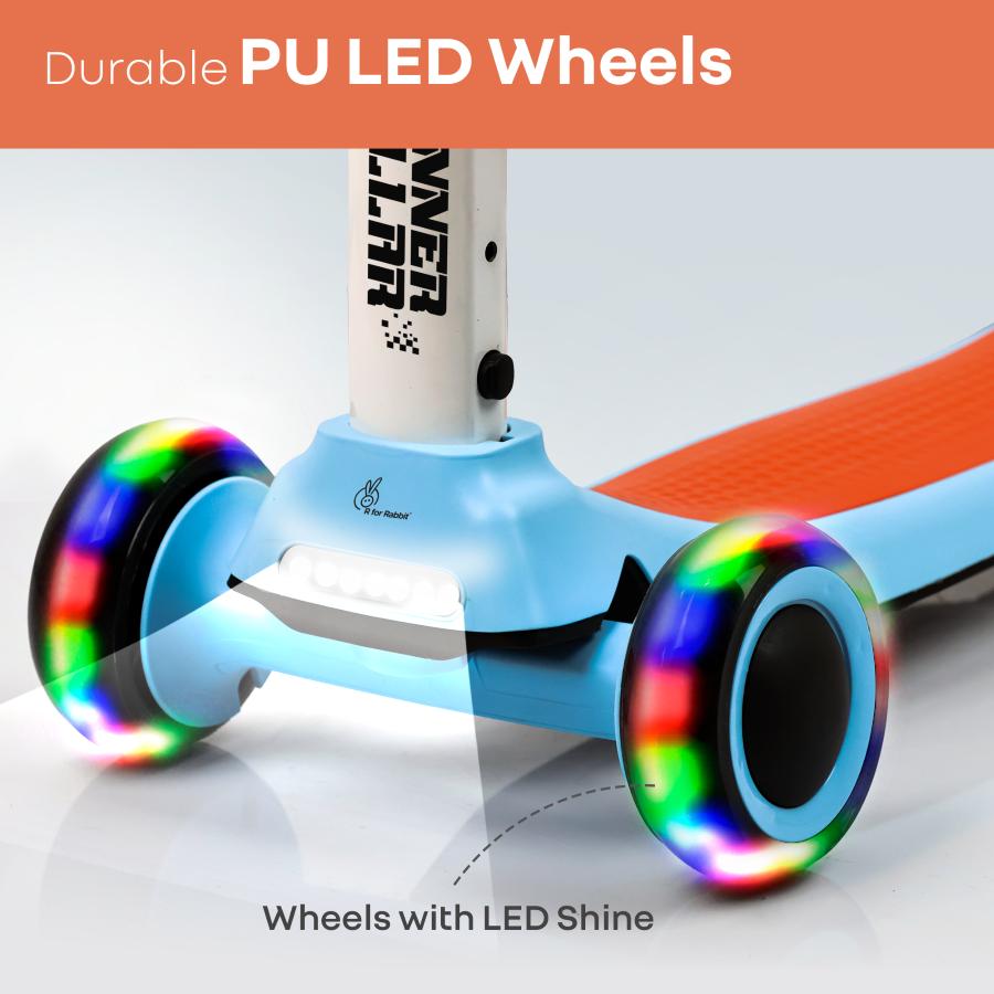 R for Rabbit Road Runner Stellar LED Scooter One Size Blue Orange