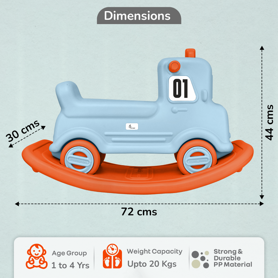 R For Rabbit Rock N Ride 3-in-1 Balance Board, Ride-On - Blue Orange